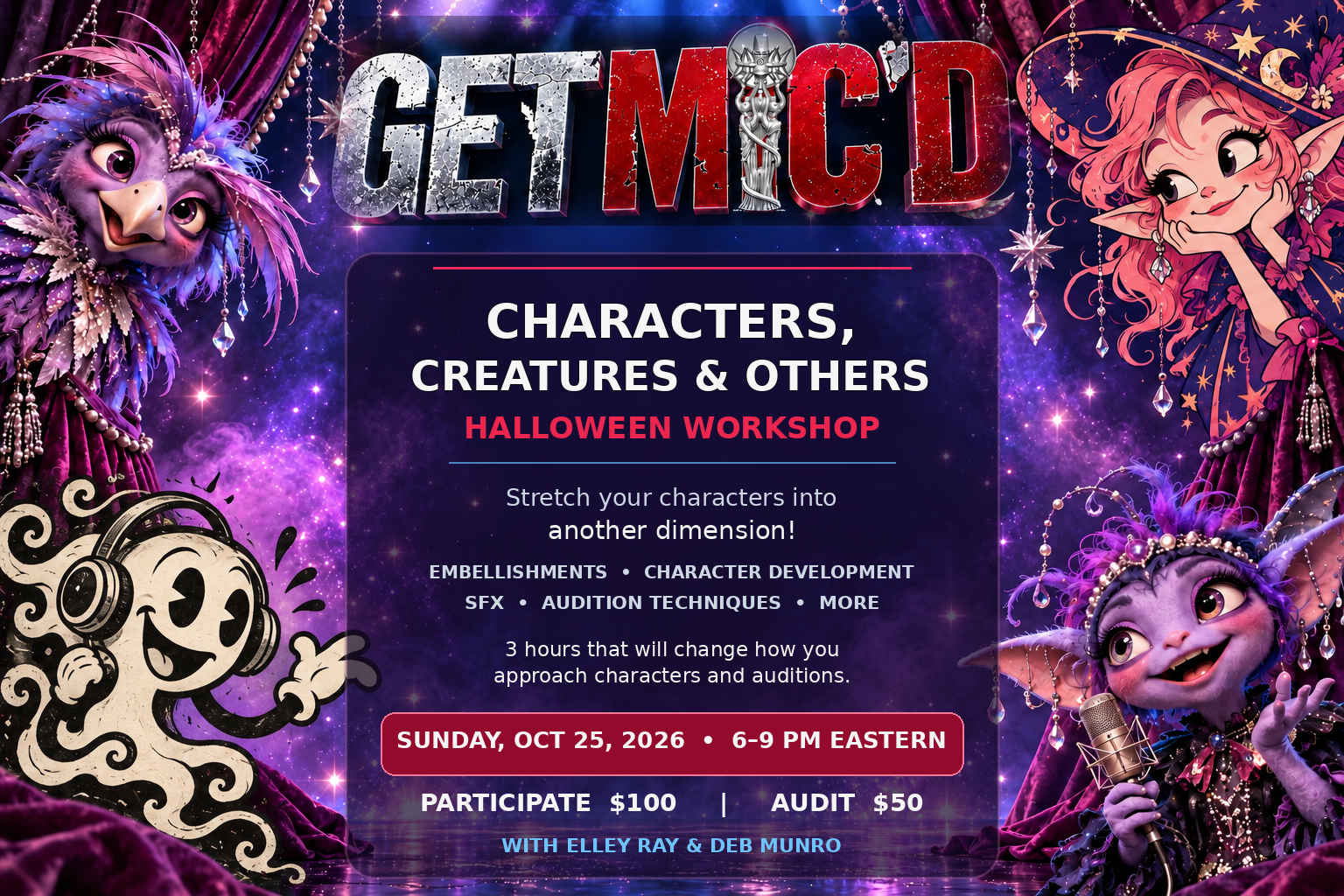 The Get Mic'd - Characters, Creatures and Others Halloween Workshop